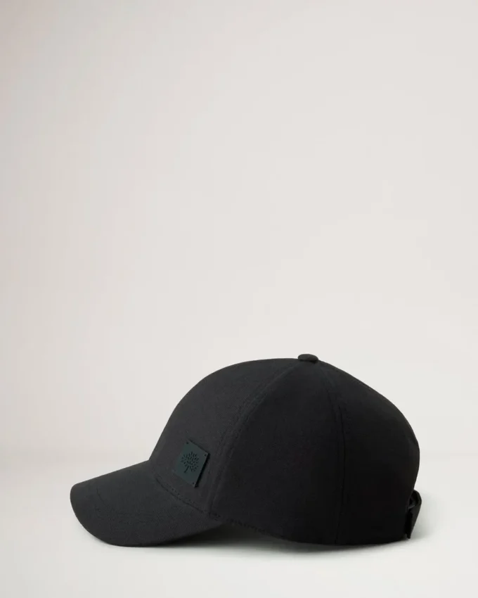 Solid Baseball Cap Black Organic Cotton Women