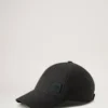 Solid Baseball Cap Black Organic Cotton Women