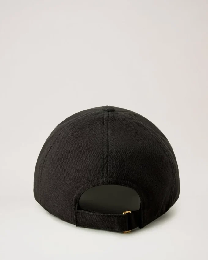Solid Baseball Cap Black Organic Cotton Women