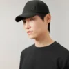 Solid Baseball Cap Black Organic Cotton Women