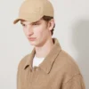 Solid Baseball Cap Cashmere Taupe Cotton Men