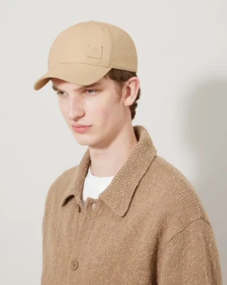 Solid Baseball Cap Cashmere Taupe Cotton Men