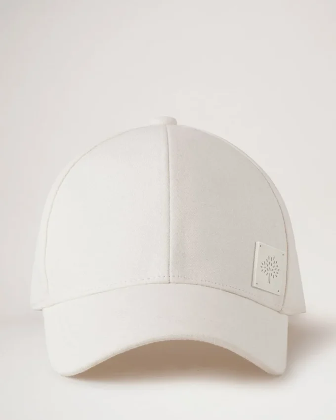 Solid Baseball Cap Ecru Cotton Men