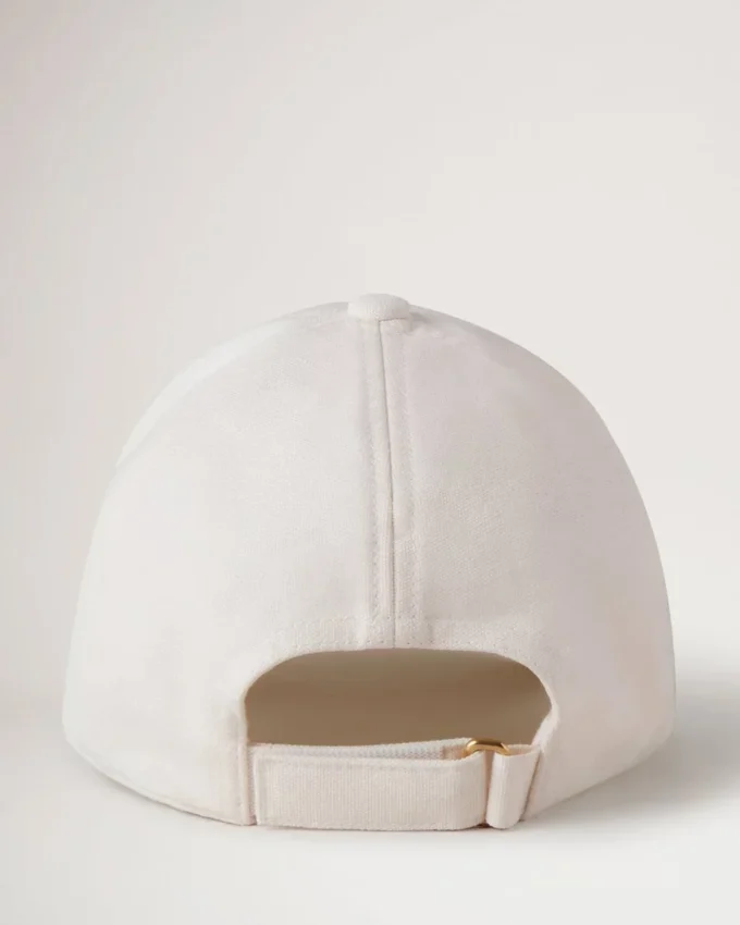 Solid Baseball Cap Ecru Cotton Men