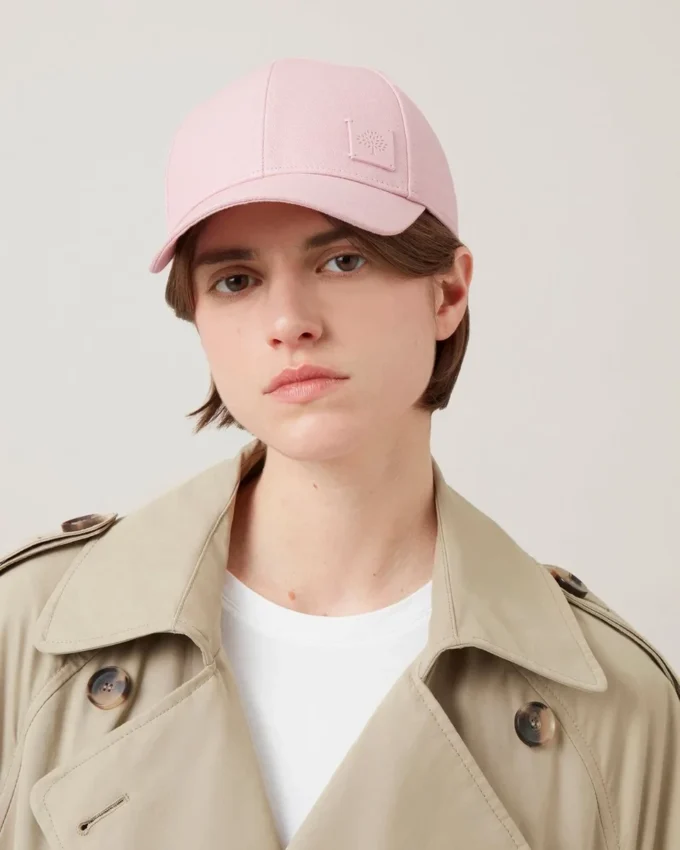 Solid Baseball Cap Powder Rose Organic Cotton Women