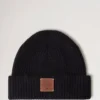 Solid Beanie Black Mixed Material Men