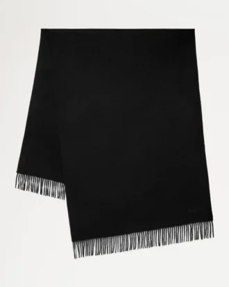 Solid Merino Wool Scarf Black Merino Wool Women