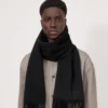 Solid Merino Wool Scarf Black Merino Wool Women