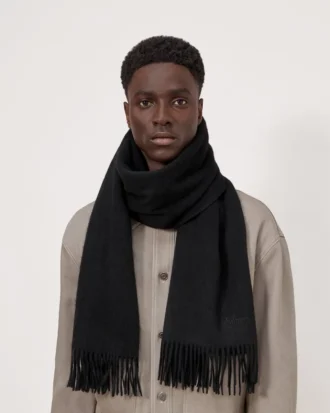 Solid Merino Wool Scarf Black Merino Wool Women