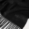 Solid Merino Wool Scarf Black Merino Wool Women