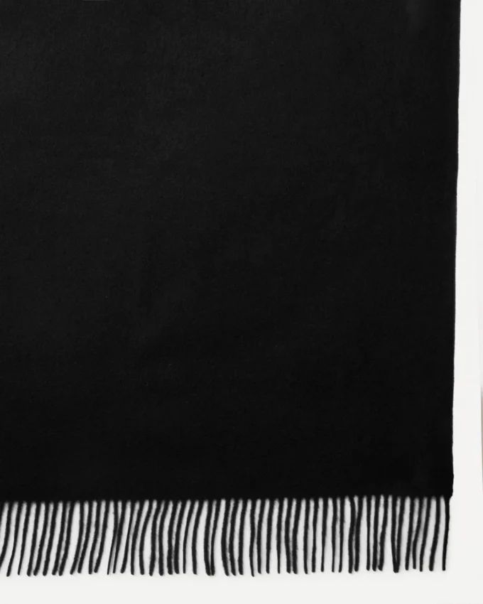 Solid Merino Wool Scarf Black Merino Wool Women