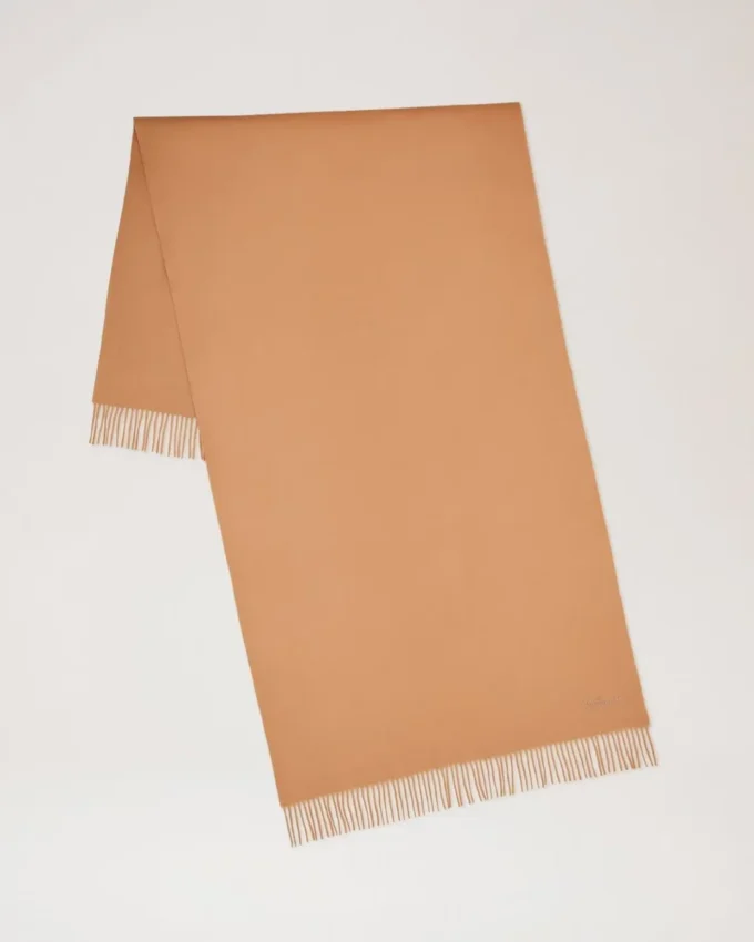 Solid Merino Wool Scarf Camel Merino Wool Women