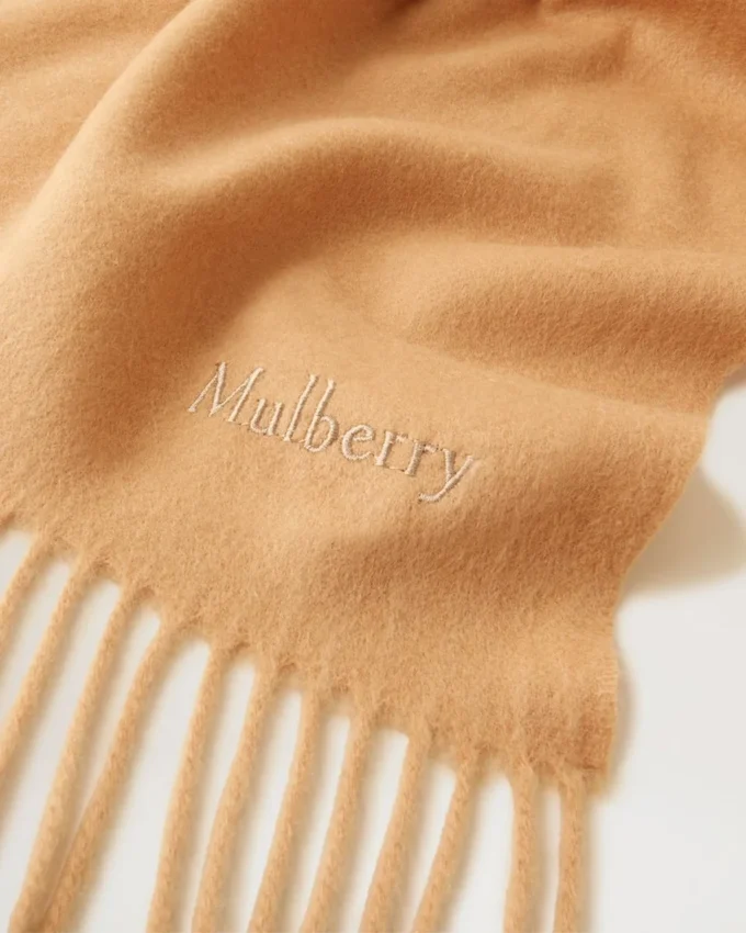 Solid Merino Wool Scarf Camel Merino Wool Women