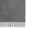 Solid Merino Wool Scarf Grey Melange Embroidered Merino Wool