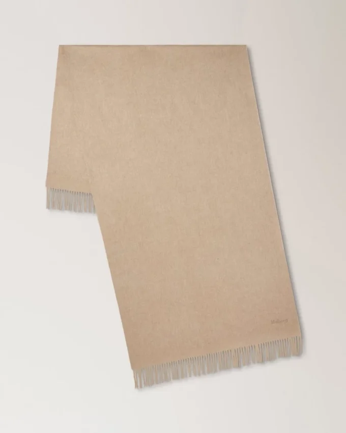 Solid Merino Wool Scarf Oat Merino Wool Women