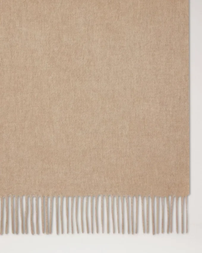 Solid Merino Wool Scarf Oat Merino Wool Women