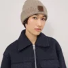 Solid Textured Beanie Maple Lambswool Men