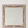 Square Scarf – Belted Border Cream Silk Twill Women