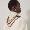 Square Scarf – Belted Border Cream Silk Twill Women