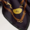 Square Scarf – Belted Border Deep Aubergine Silk Twill