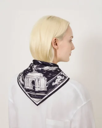 Square Scarf – British Park Deep Aubergine Silk Twill