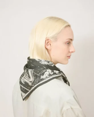 Square Scarf – British Park Juniper Green Silk Twill