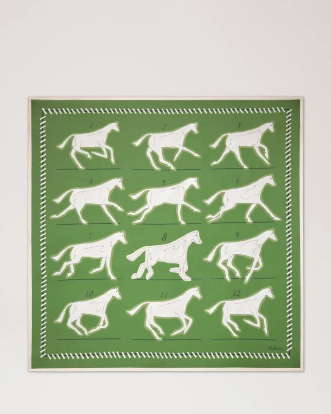 Square Scarf – Chalk Horse Fern Silk Twill Women