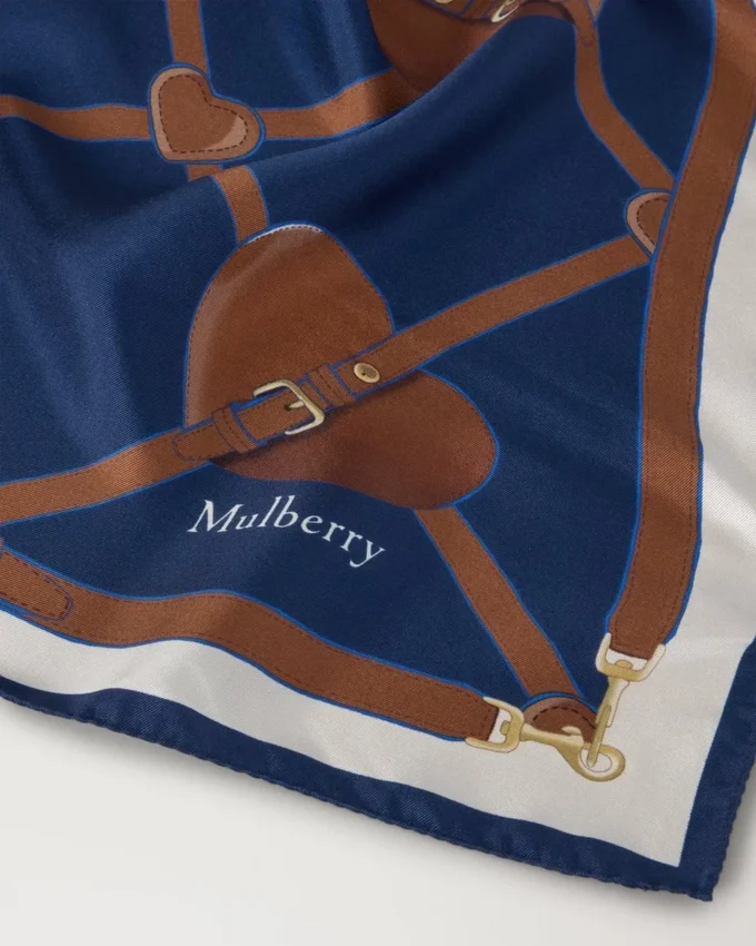 Square Scarf – Heart Pockets Pigment Blue Silk Twill