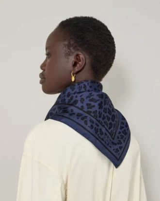 Square Scarf – Leopard Night Sky Silk Twill Women