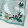 Square Scarf – Riverside Floral Marina Blue Silk Twill