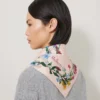 Square Scarf – Wild Floral Blossom Pink Silk Twill