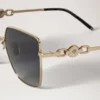 Tallulah Sunglasses Charcoal Metal & Bio Acetate