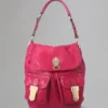 Tillie Drawstring Shoulder Pre-Loved Foxglove Pink Croc Nappa
