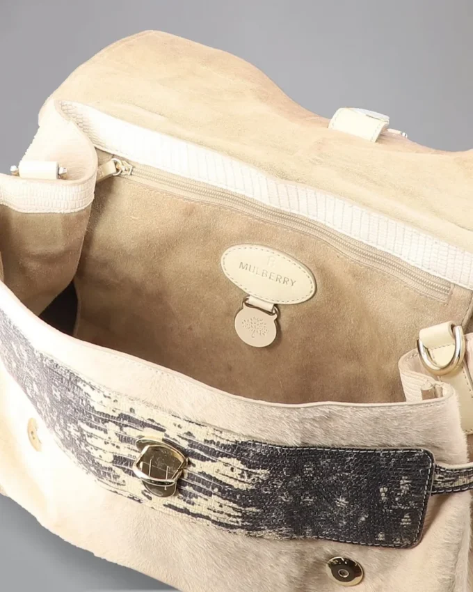 Travel Day Bag Pre-Loved Marshmallow White Mixed Material-Hairc