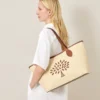 Tree Tote – Raffia Ecru & Bright Oak Raffia & Leather Trim
