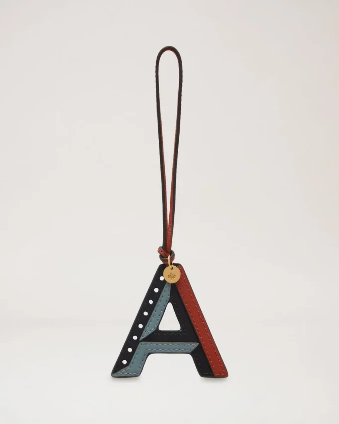 Tri-Colour Leather Keyring – a Black Silky Calf