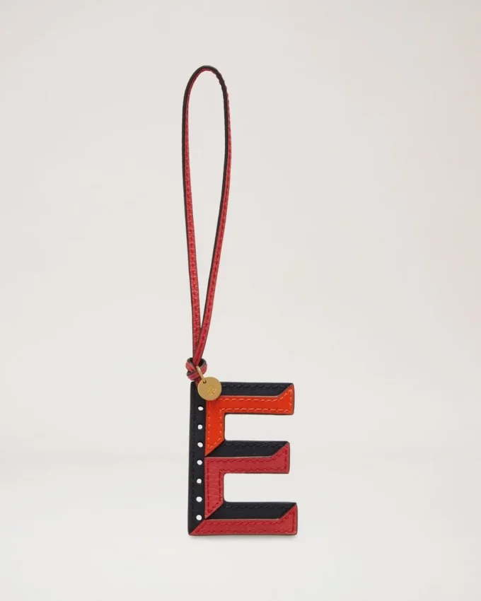 Tri-Colour Leather Keyring – E Midnight Silky Calf