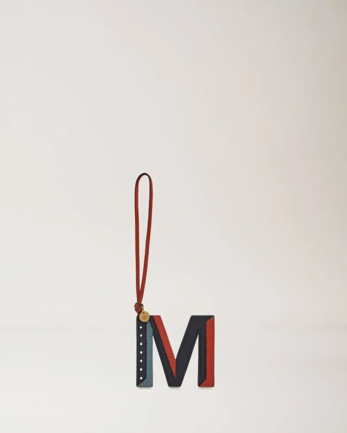 Tri-Colour Leather Keyring – M Black Silky Calf