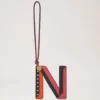 Tri-Colour Leather Keyring – N Midnight Silky Calf