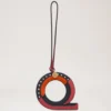 Tri-Colour Leather Keyring – Q Midnight Silky Calf