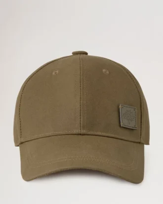 Waxed Baseball Cap Dark Moss Waxed Cotton Men