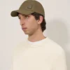 Waxed Baseball Cap Dark Moss Waxed Cotton Men