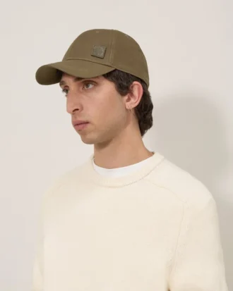 Waxed Baseball Cap Dark Moss Waxed Cotton Men