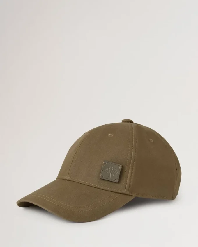 Waxed Baseball Cap Dark Moss Waxed Cotton Men