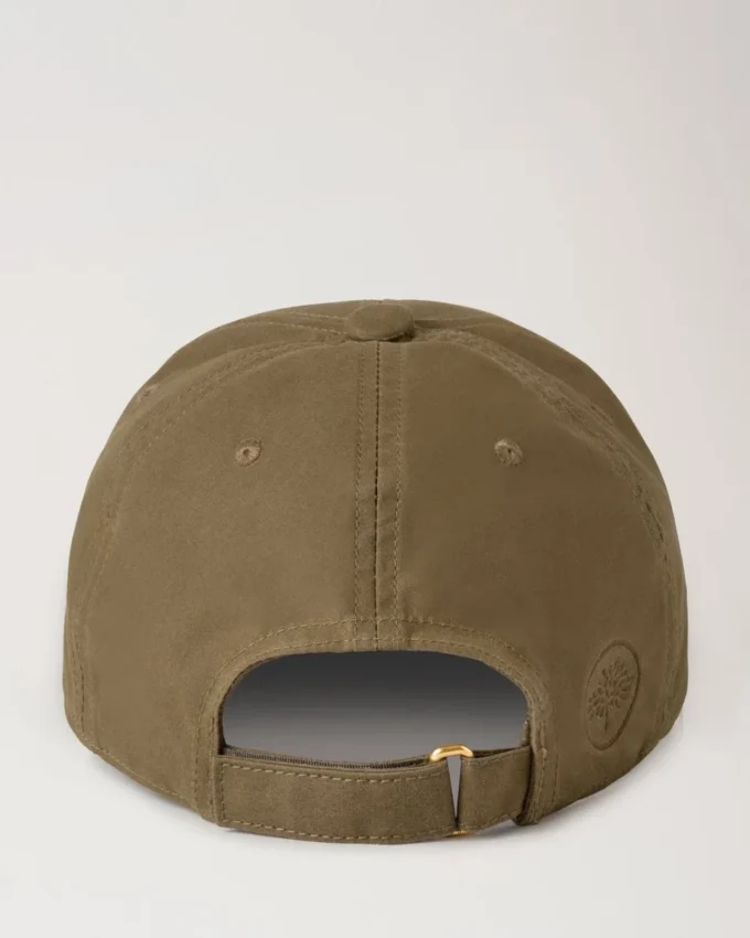 Waxed Baseball Cap Dark Moss Waxed Cotton Men