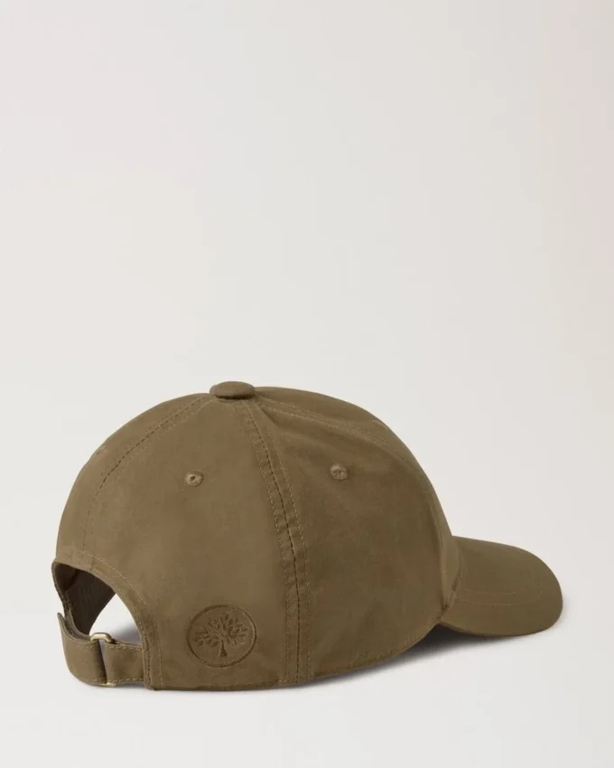 Waxed Baseball Cap Dark Moss Waxed Cotton Men