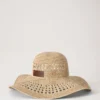 Wide Brim Raffia Hat Beige 100% Paper Raffia Summer Edit