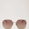 Willow Sunglasses Gold & Teak Metal Sunglasses