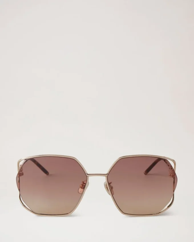 Willow Sunglasses Gold & Teak Metal Sunglasses
