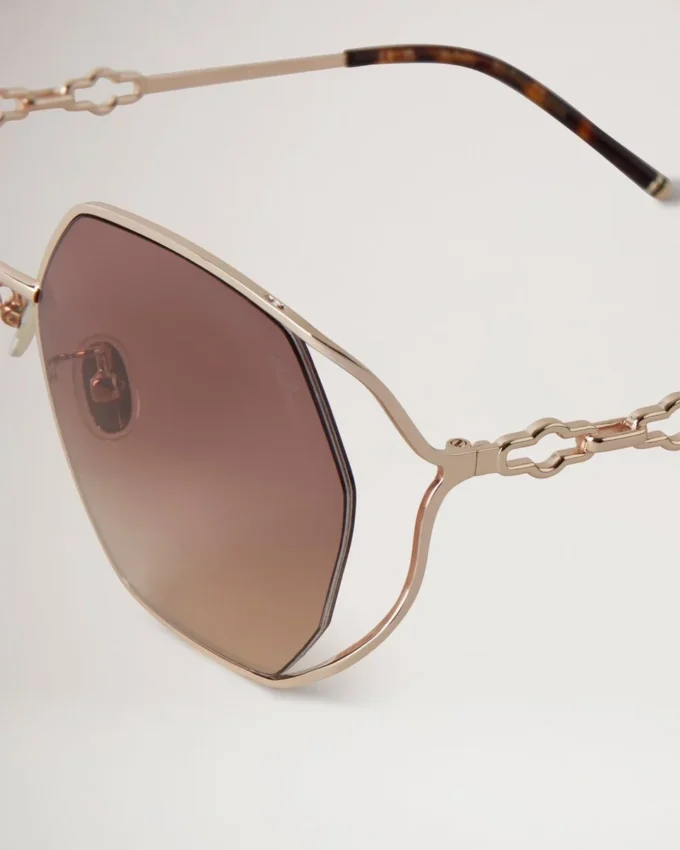 Willow Sunglasses Gold & Teak Metal Sunglasses